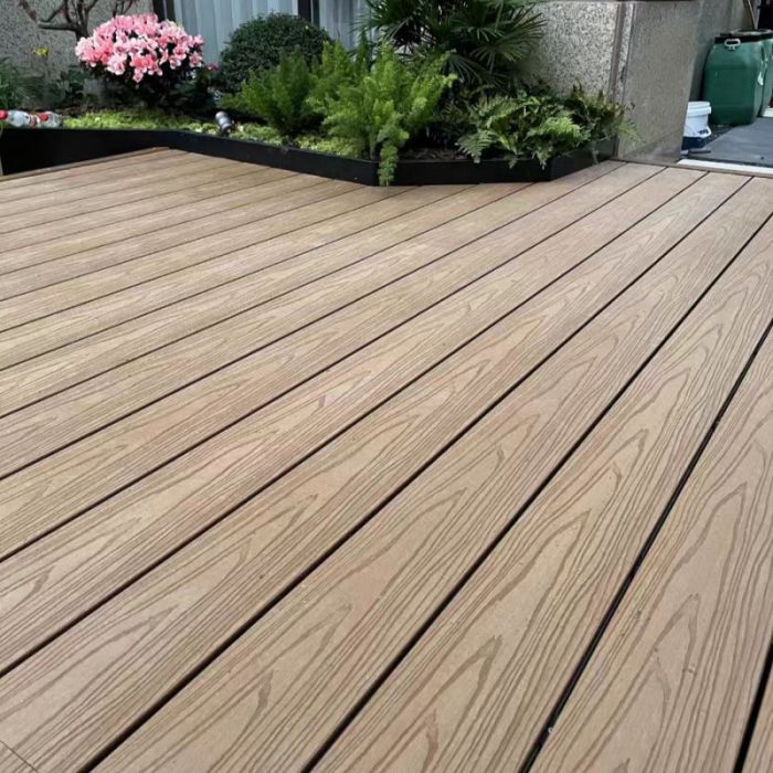Wood-plastic composite flooring